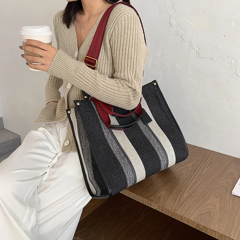 Luxury Women Canvas Handbags High Quality Ladies Large Capacity Purse Shoulder Bag Designer Female Travel Tote Messenger Bags