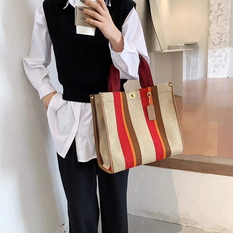 Luxury Women Canvas Handbags High Quality Ladies Large Capacity Purse Shoulder Bag Designer Female Travel Tote Messenger Bags
