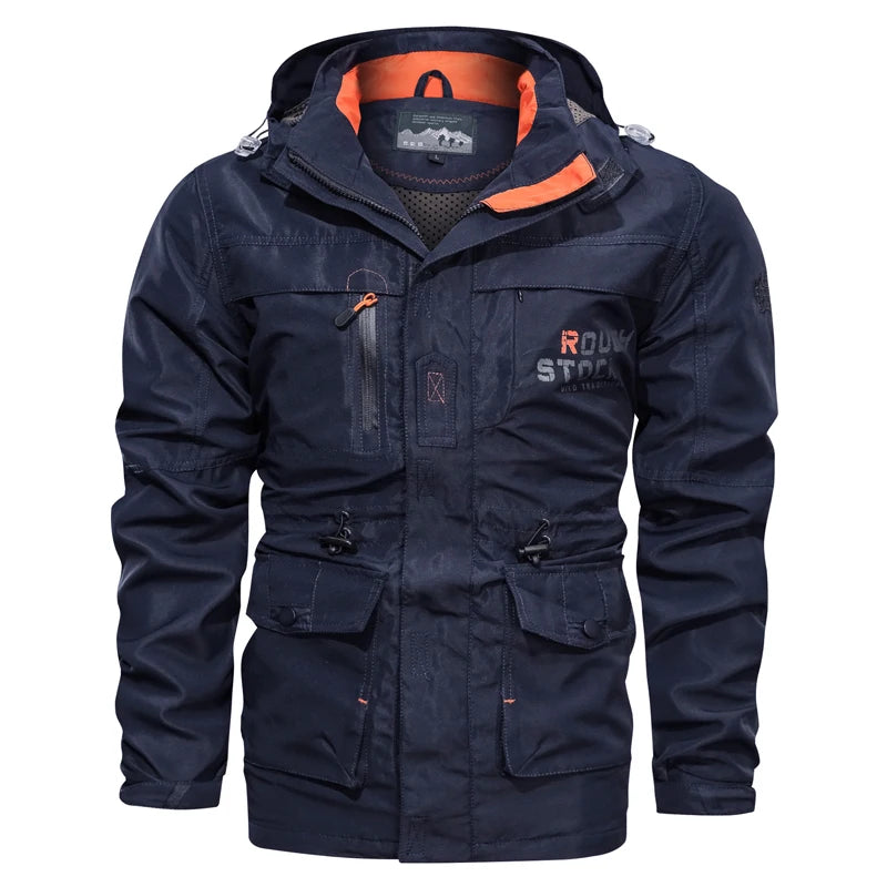 Men Outdoor Jacket Spring Autumn New Hooded Casual Jacket Men Windproof Windbreaker Coat Men Camping Lnterchange Jacket Men