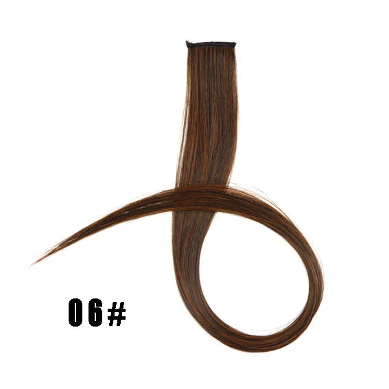 Extensiones de cabello sintético liso de 55,8 cm de largo, 37 colores, ignífugas, de clip, de una sola pieza