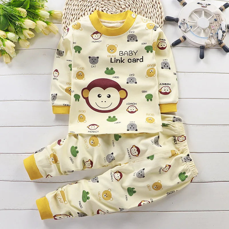 Ropa para niños Conjuntos infantiles Ropa para niños y niñas Algodón Ropa de otoño e invierno Pantalones Pijamas Ropa interior Regalo de Navidad