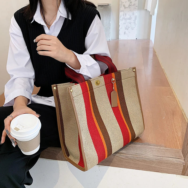 Luxury Women Canvas Handbags High Quality Ladies Large Capacity Purse Shoulder Bag Designer Female Travel Tote Messenger Bags