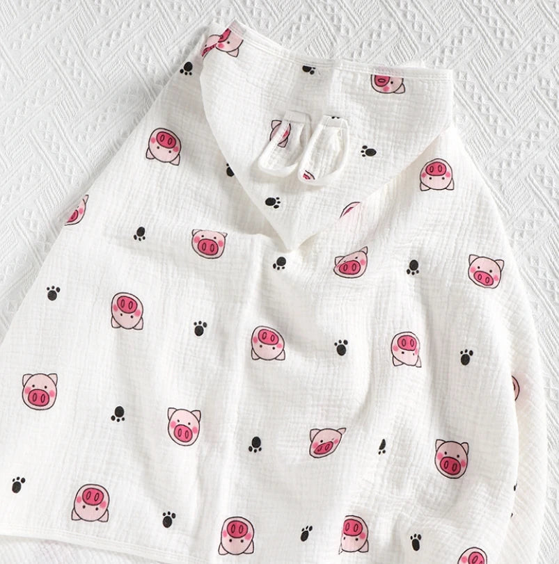 Newborn Baby Boy Girl Bathrobe Towel 100% Cotton Infant Toddler Child Cartoon Hooded Bathrobe Cloak Baby Blanket