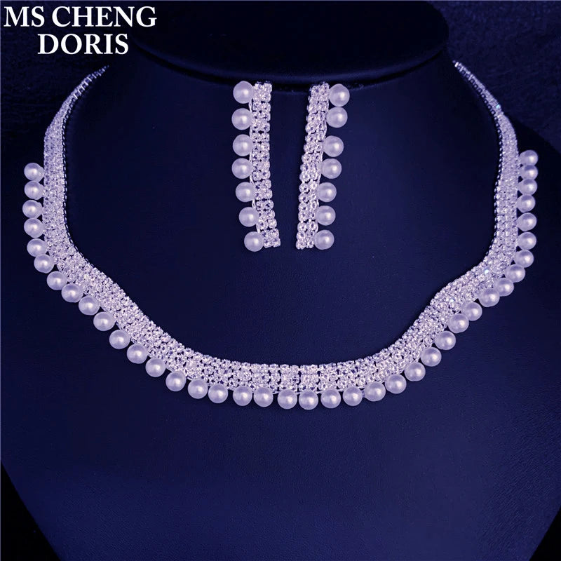 Juego de joyas de cristal con diamantes de imitación – Lujoso, brillante y perfecto para novias