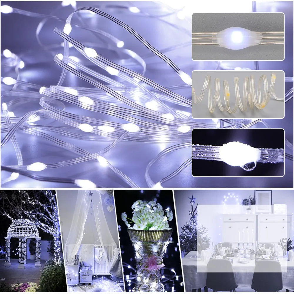 Christmas Decorations For Home Led Festoon Fairy Lights 20/50/100M EU/US Plug New Year 2025 Street Garland On The House