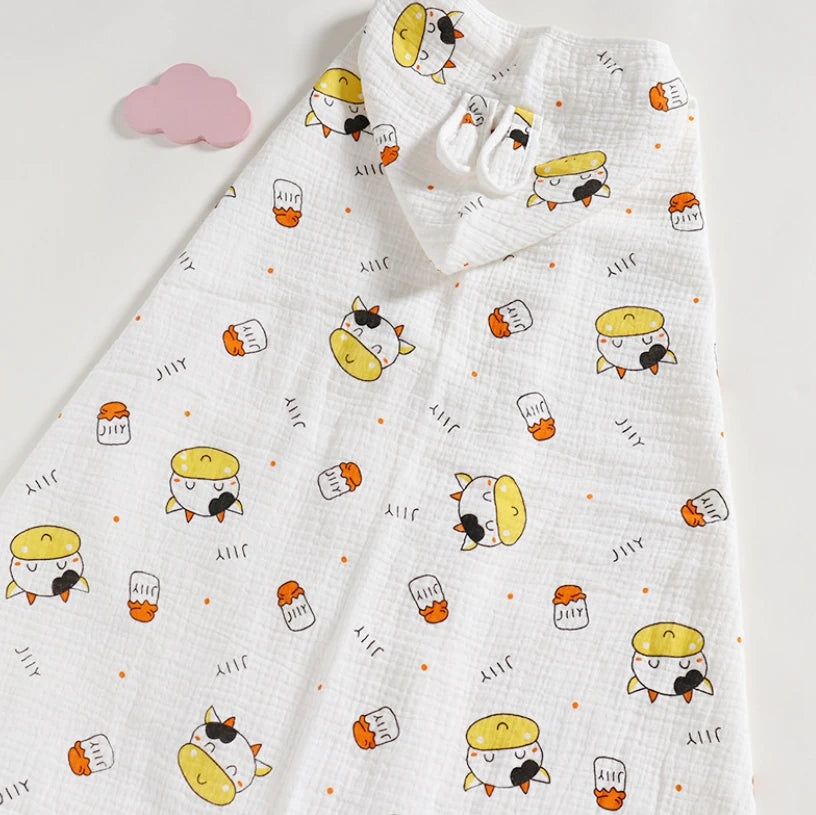 Newborn Baby Boy Girl Bathrobe Towel 100% Cotton Infant Toddler Child Cartoon Hooded Bathrobe Cloak Baby Blanket