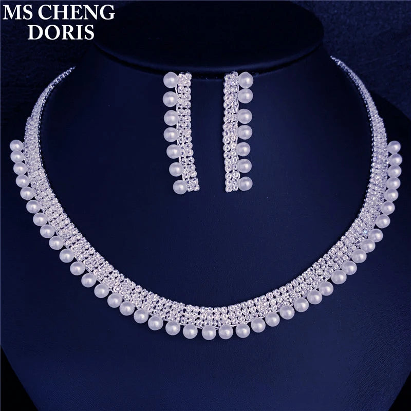 Juego de joyas de cristal con diamantes de imitación – Lujoso, brillante y perfecto para novias