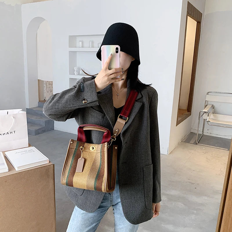 Luxury Women Canvas Handbags High Quality Ladies Large Capacity Purse Shoulder Bag Designer Female Travel Tote Messenger Bags