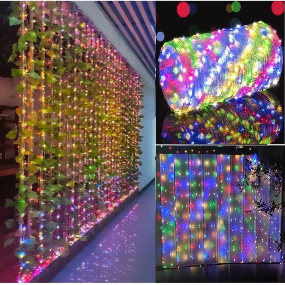 Christmas Decorations For Home Led Festoon Fairy Lights 20/50/100M EU/US Plug New Year 2025 Street Garland On The House
