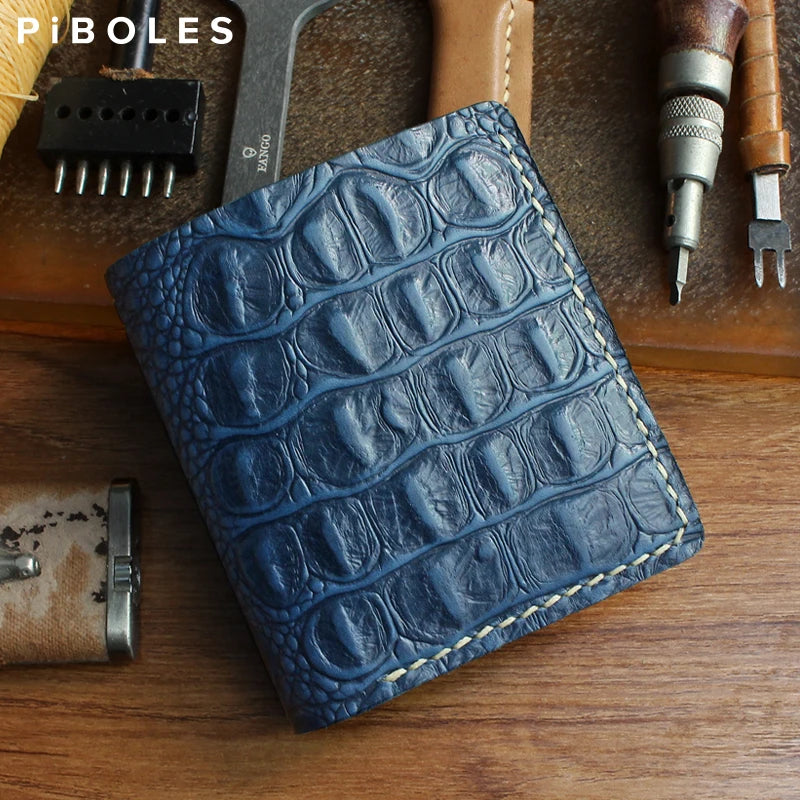 Luxury Genuine Leather Women's Wallet Handmade Leather Bifold Short Wallets For Men Portable Storage Credit Card Holder Purse