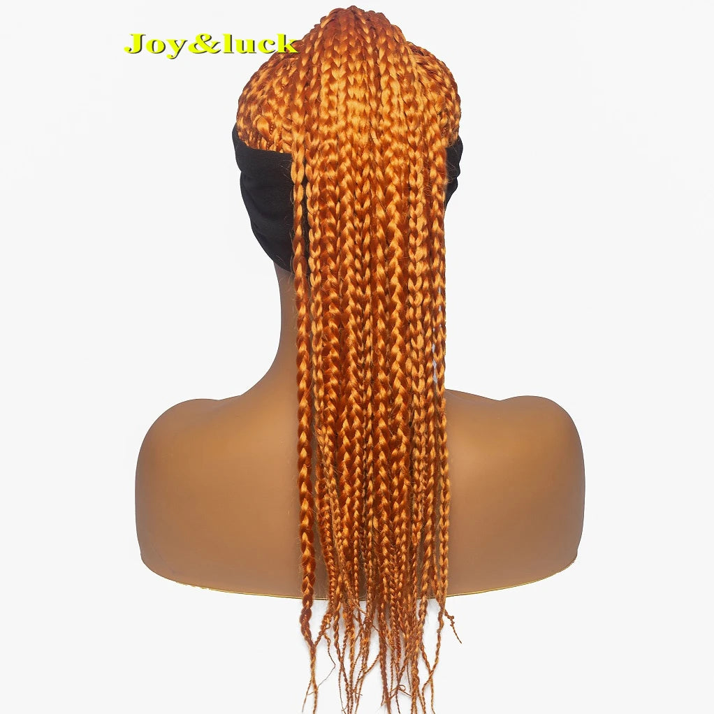 Diademas sintéticas con trenzas Joy&luck, gorro africano y pañuelo para la cabeza con peluca incorporada