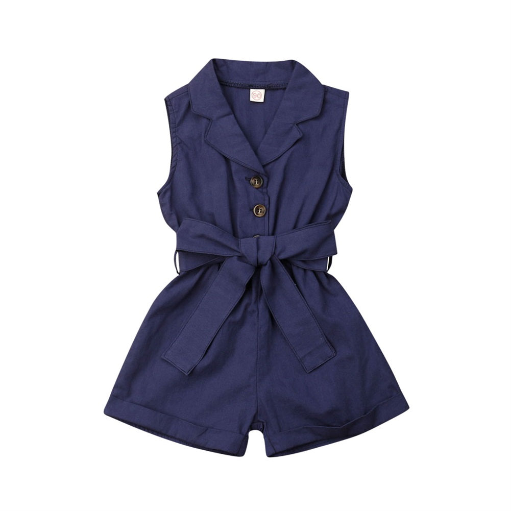 Ropa para bebés y niñas a la moda, sin mangas, con lazo en la cintura, trajes de verano, pelele, ropa para niños