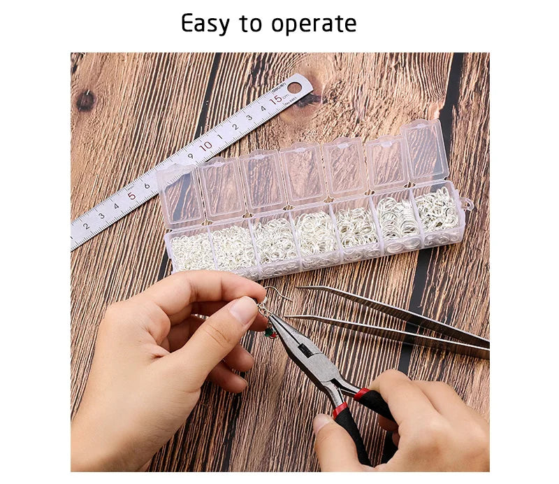 A Set Jewelry Findings Tool Set Open Jump Rings,Jewelry Pliers, Lobster Clasps hooks, jewelry tweezers Jewelry Making Supplies