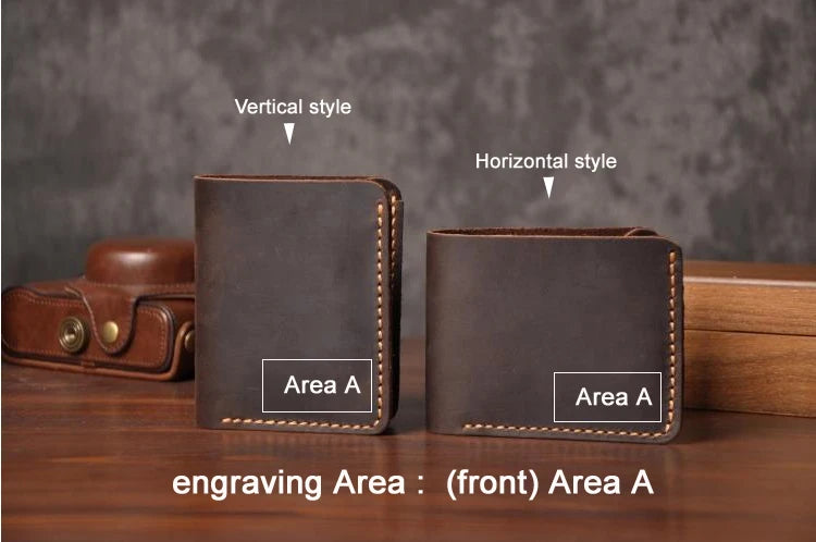 Luxury Handmade Crazy horse Genuine Leather Wallet Men Small Wallet Leather Male purse Short Money Clips Money bag Black Coffee