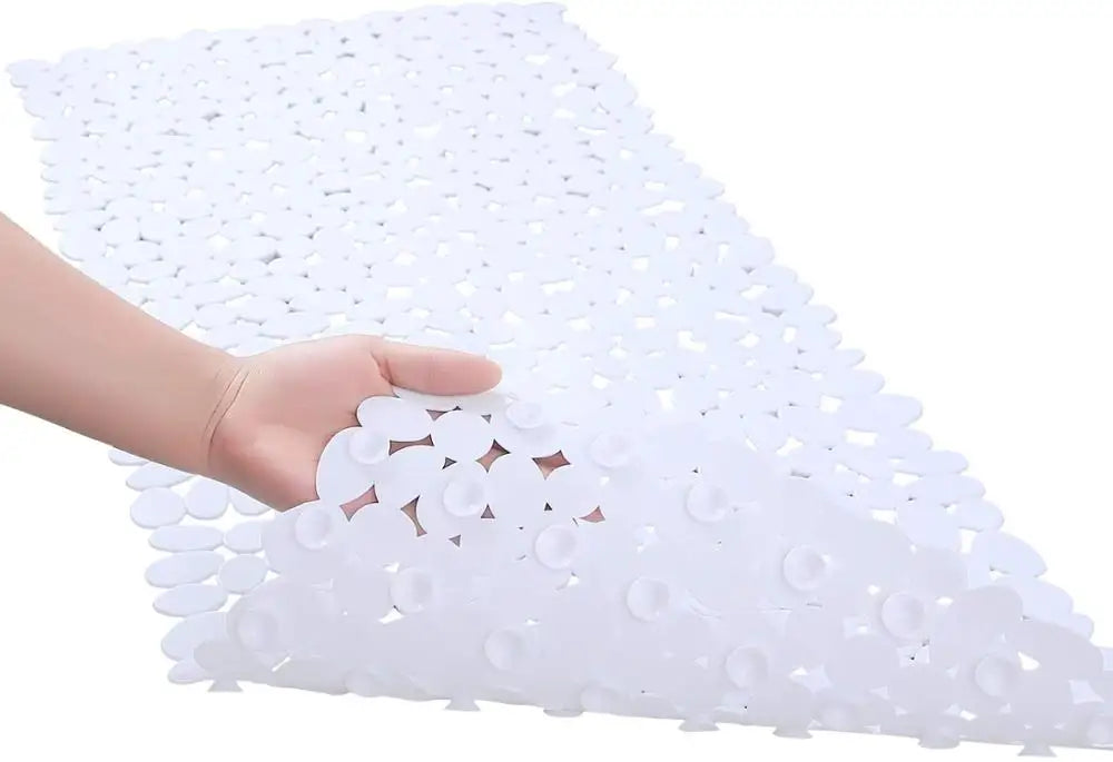 Alfombrilla Antideslizante de Seguridad para Suelo de Baño, Alfombra de Bañera, Alfombrilla de Ducha de Goma Ecológica con Piedras para Niños, Mayores y Discapacitados