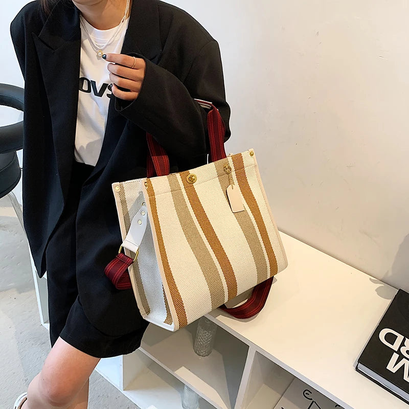 Luxury Women Canvas Handbags High Quality Ladies Large Capacity Purse Shoulder Bag Designer Female Travel Tote Messenger Bags