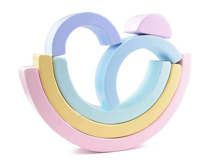 Juguete de madera Montessori para niños, bloques de construcción de arcoíris, juego de equilibrio creativo apilable DIY, juguetes educativos para niños, regalos para niños