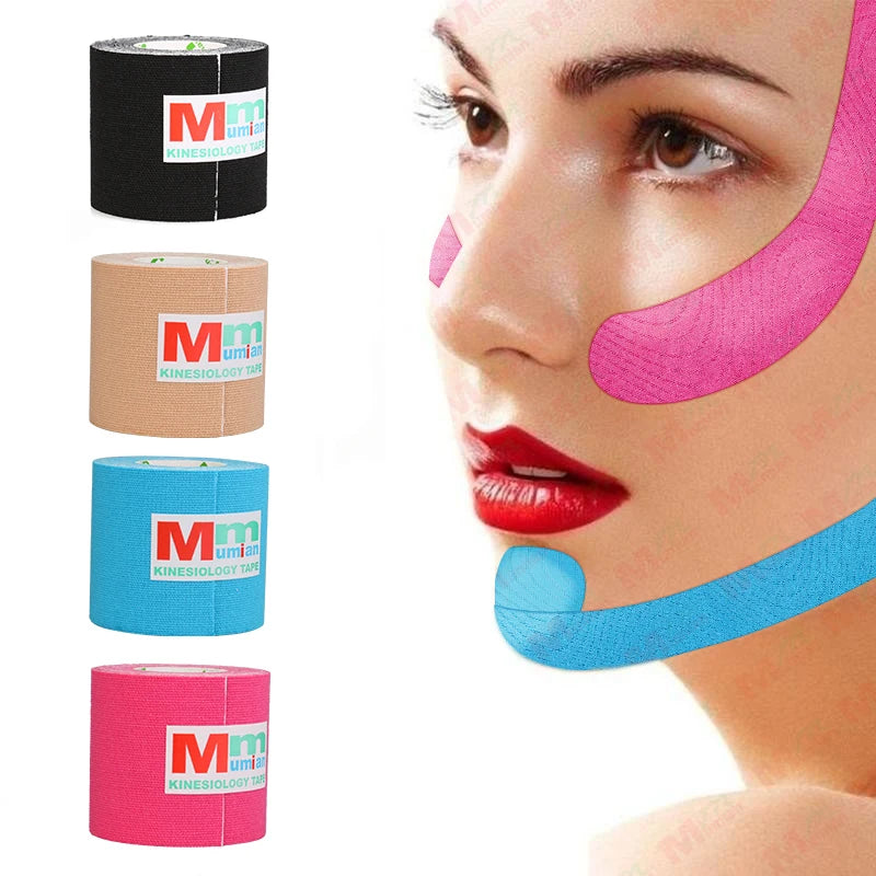 Kinesiology Tape for Face Therapy Face Lifting Tape V Shape Slimming Facial Line Remover Wrinkle Double Chin Reduce Lift Bandage