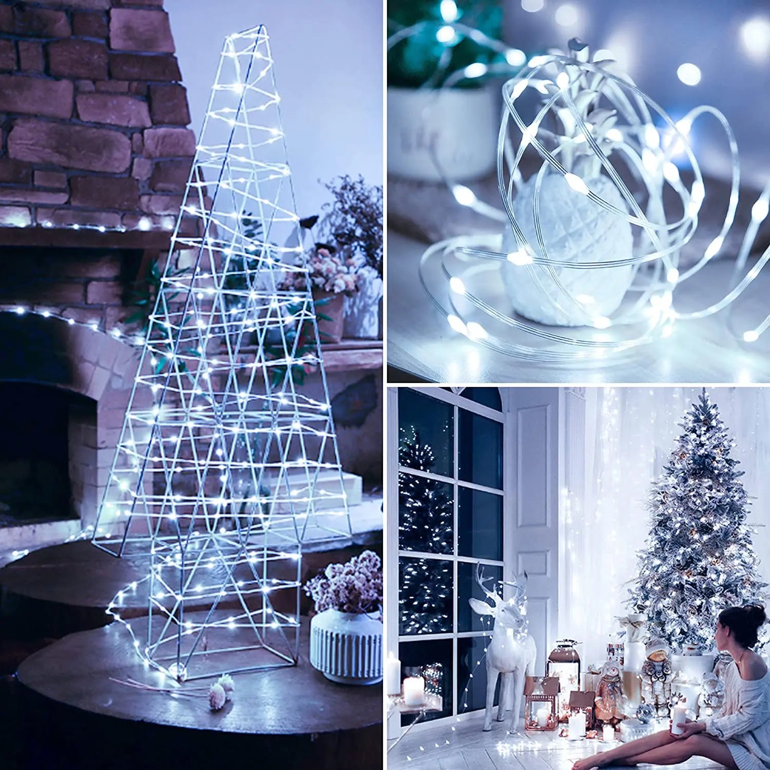 Christmas Decorations For Home Led Festoon Fairy Lights 20/50/100M EU/US Plug New Year 2025 Street Garland On The House