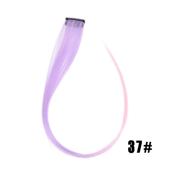 Extensiones de cabello sintético liso de 55,8 cm de largo, 37 colores, ignífugas, de clip, de una sola pieza