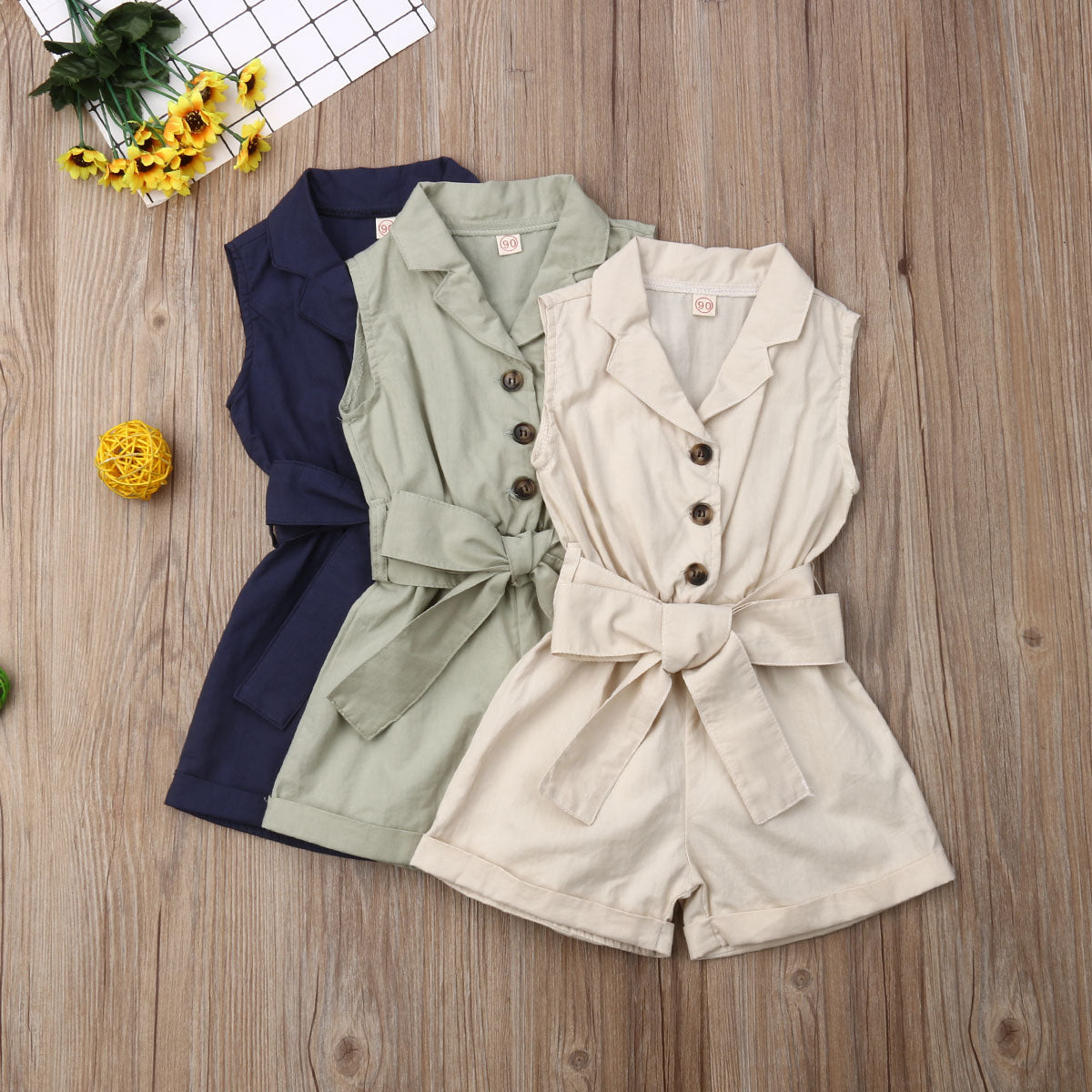 Ropa para bebés y niñas a la moda, sin mangas, con lazo en la cintura, trajes de verano, pelele, ropa para niños