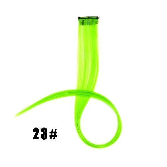 Extensiones de cabello sintético liso de 55,8 cm de largo, 37 colores, ignífugas, de clip, de una sola pieza