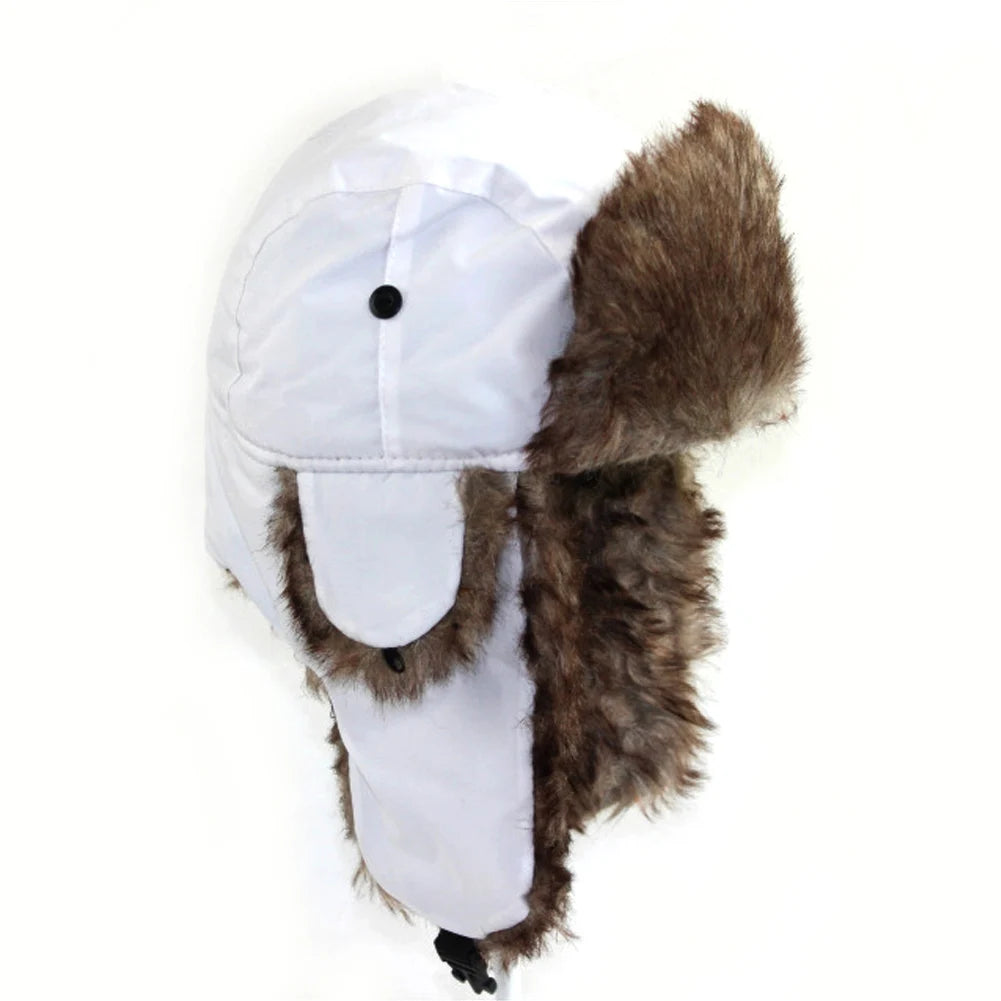 Mens Women Unisex Warm Trapper Aviator Trooper Earflap Winter Flaps Ski Hat New  Hats Russian Ski Hat Faux Fur Hats