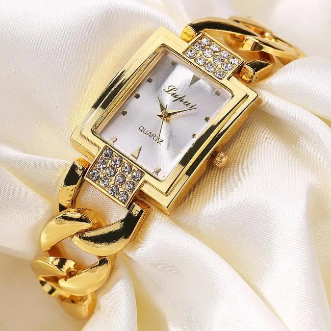 Relojes de Mujer de Marca Superior, Lujo, Pulsera Dorada, Reloj de Mujer, Relojes de Rhinestone para Dama, Reloj, Reloj Mujer, Montre Femme