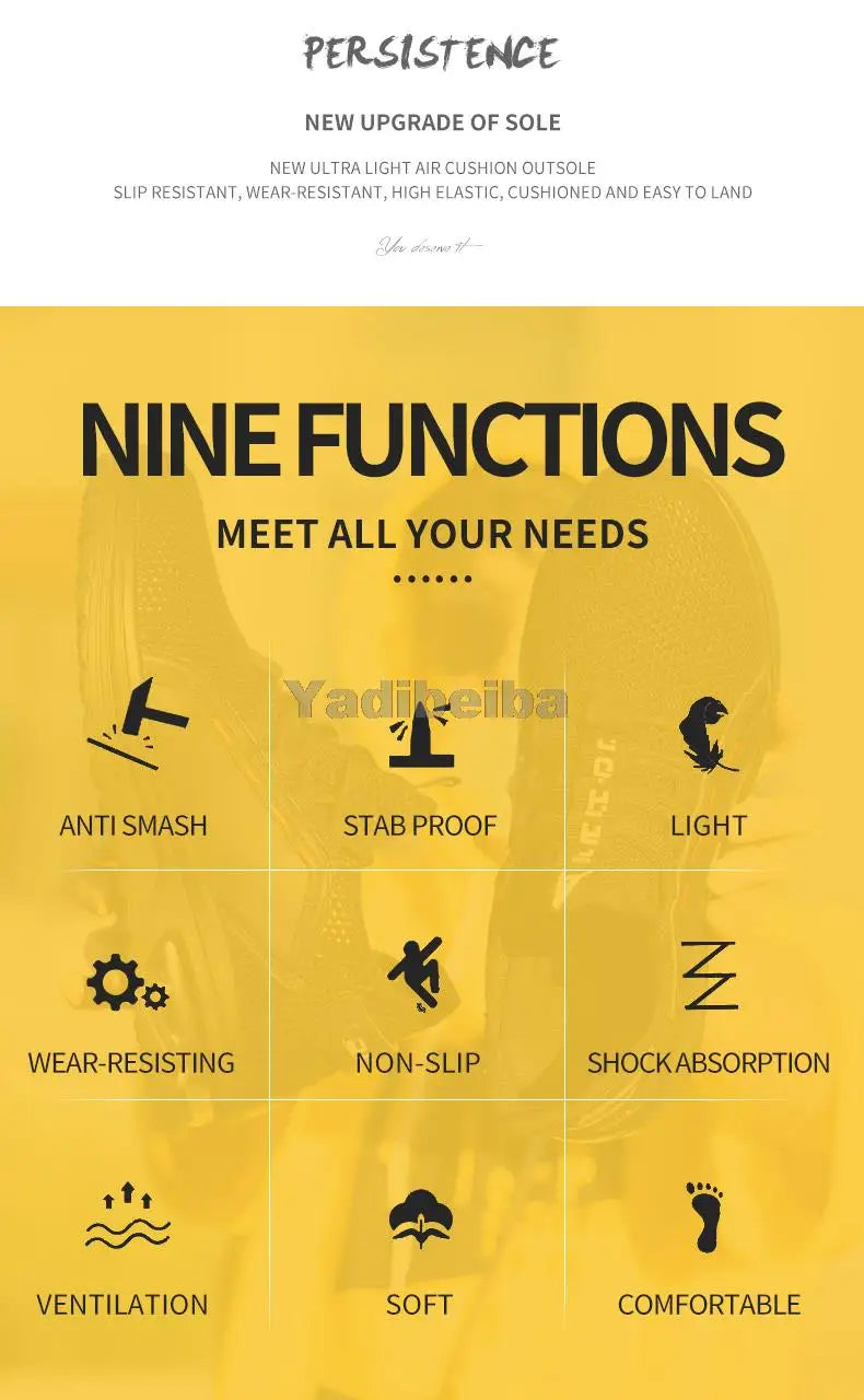 Work Shoes Breathable Steel Toe Safety Boots Lightweight Safety Work Shoes For Men Women Male Work Sneakers Security Footwear