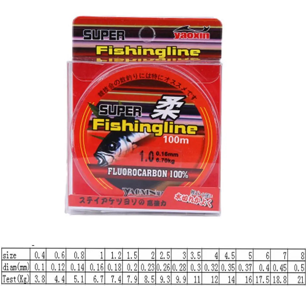 100m 100% Fluorocarbon Duradero Pesca 0.8-6LB Hilo de Pescar Monofilamento Nylon PA