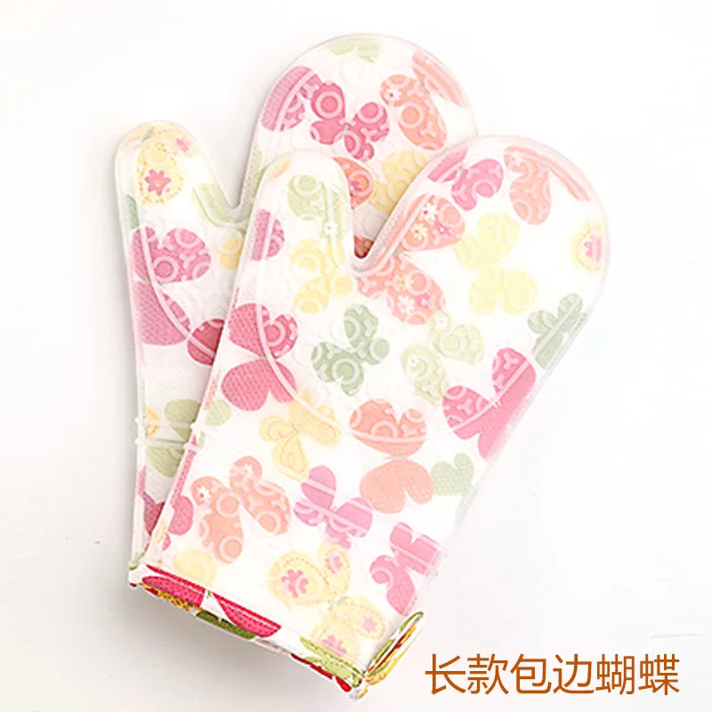 1 guante de silicona para horno, manopla resistente al calor para cocina, microondas, guante antideslizante, engrosado de alta calidad