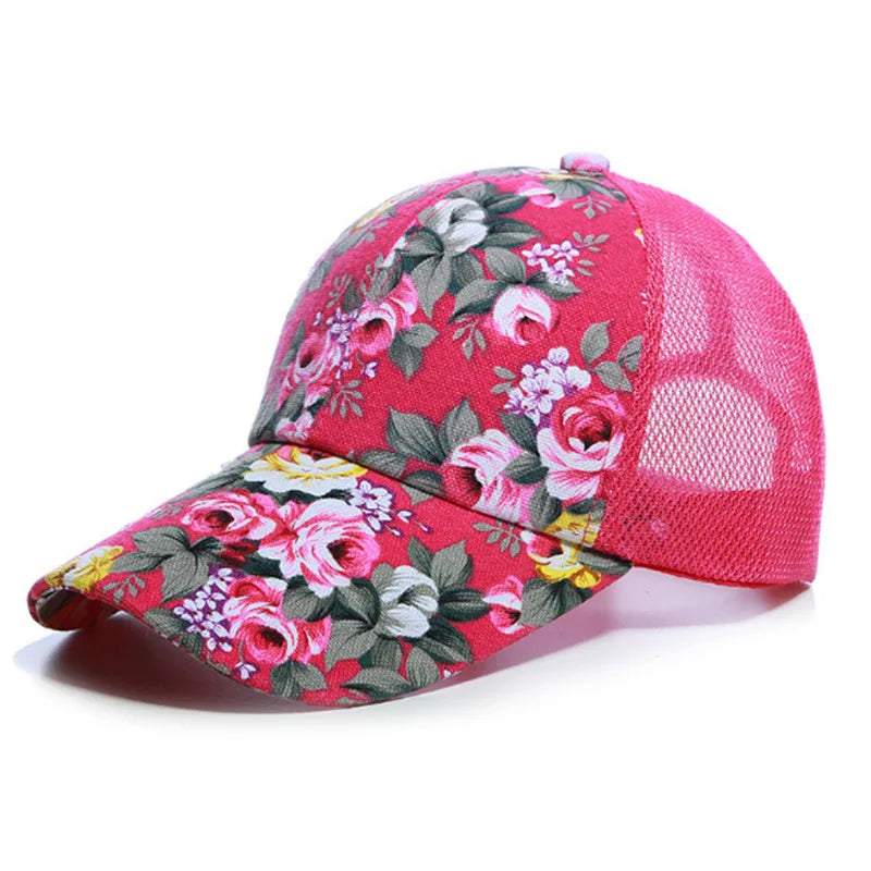 Floral Mesh Summer Cap