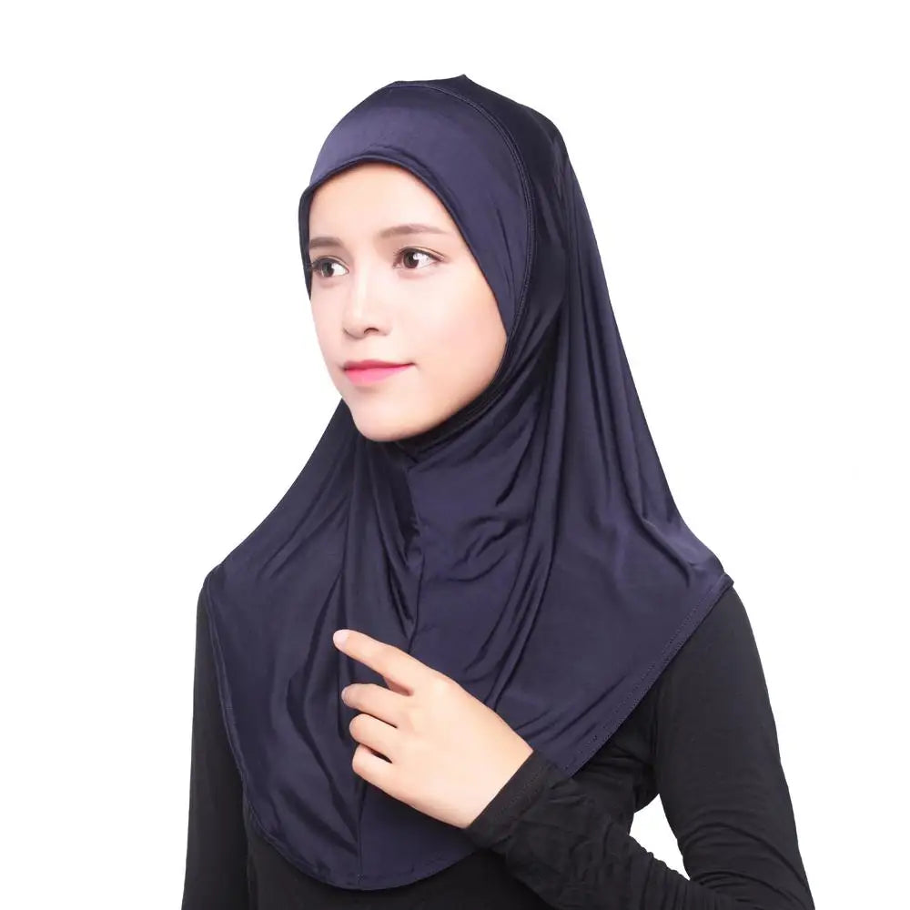 Mujeres Musulmanas Viscosa Pañuelo Largo Hiyab Chales Islámicos Árabes Shayla Envoltura Bufandas Sombreros Gorro de Oración Cubierta Completa Niqabs Amira