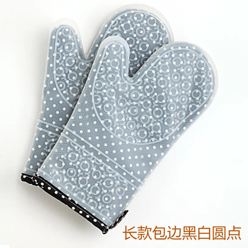 1 guante de silicona para horno, manopla resistente al calor para cocina, microondas, guante antideslizante, engrosado de alta calidad