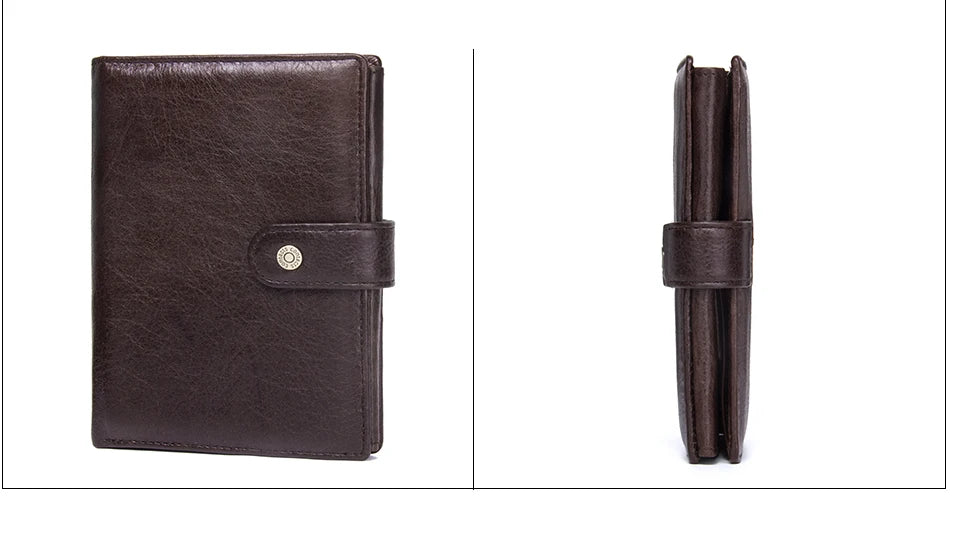 CONTACT'S Leather Wallet Luxury Male Genuine Leather Wallets Men Hasp Purse With Passcard Pocket and Card Holder High Quality
