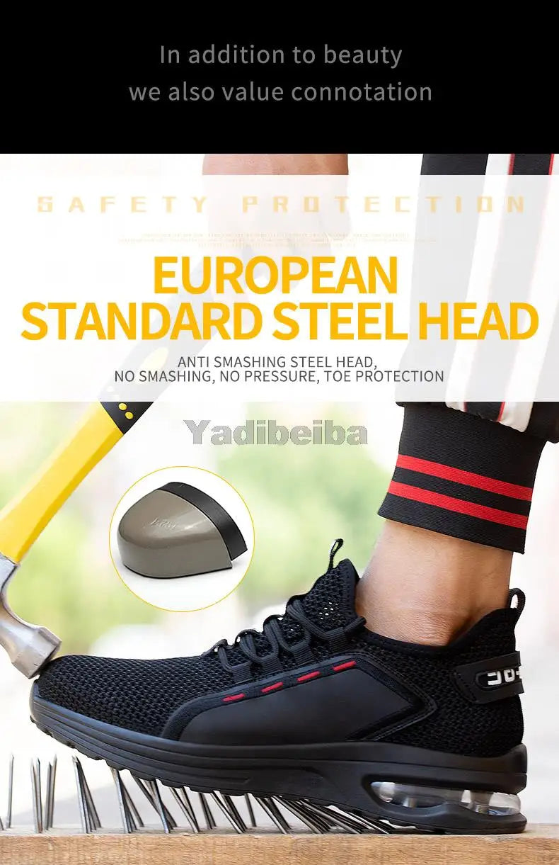 Work Shoes Breathable Steel Toe Safety Boots Lightweight Safety Work Shoes For Men Women Male Work Sneakers Security Footwear