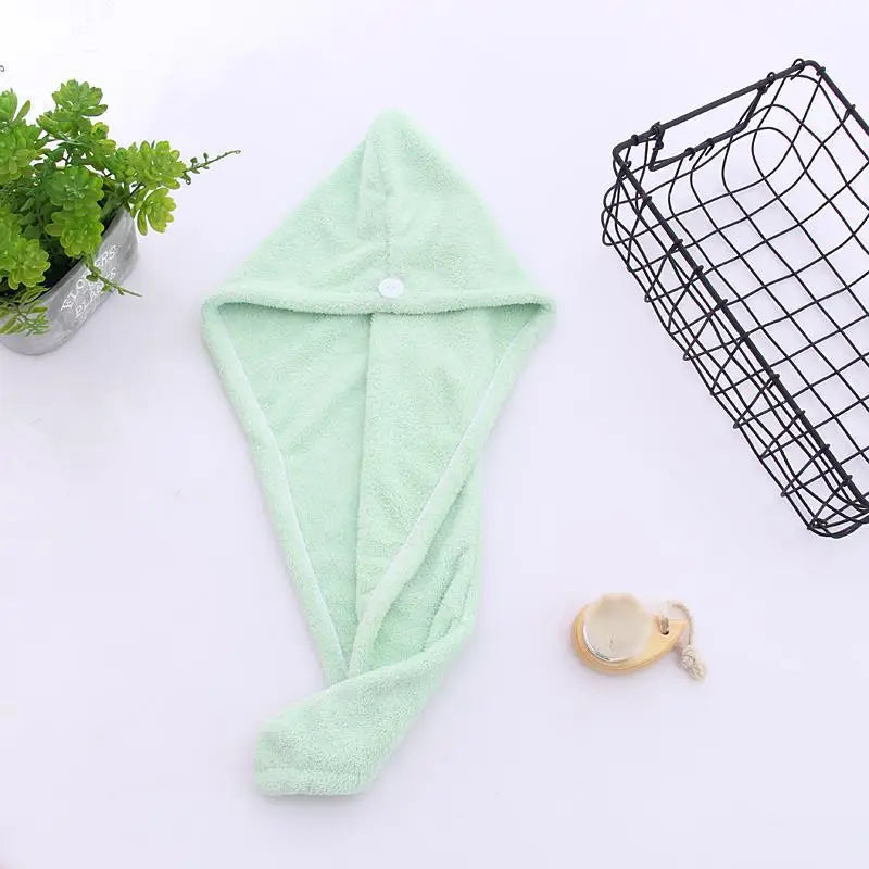 Girl's Hair Drying Hat Quick-dry Hair Towel Cap Hat Bath Hat Microfiber Solid Towel Cap Super Absorption Turban Hair Dry Cap