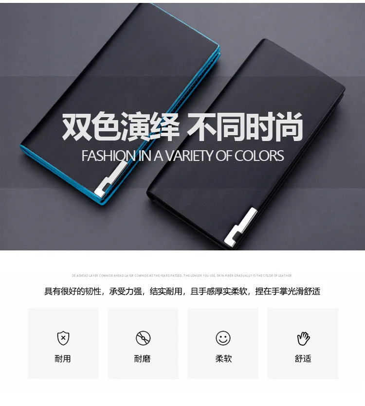 Mens Wallet Casual Slim Of Leather Soft Male Clutch Money Bag Small Pocket Man Purse Thin Wallet Carteira Masculina Couro 2021