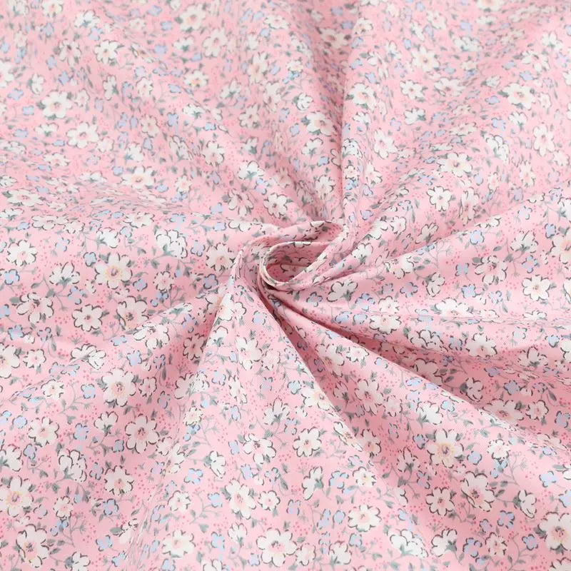 Tela floral Liberty de sarga de algodón estampada para acolchado, ropa de cama, sábanas de bebé, bricolaje hecho a mano por medio metro
