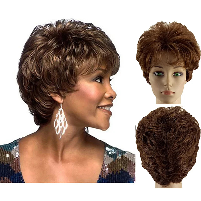 HAIRJOY Ladies Wig Short Fluffy Curly Heat-Resistant Synthetic Hair  Wig, Suitable for Parties, Parties and Daily Use