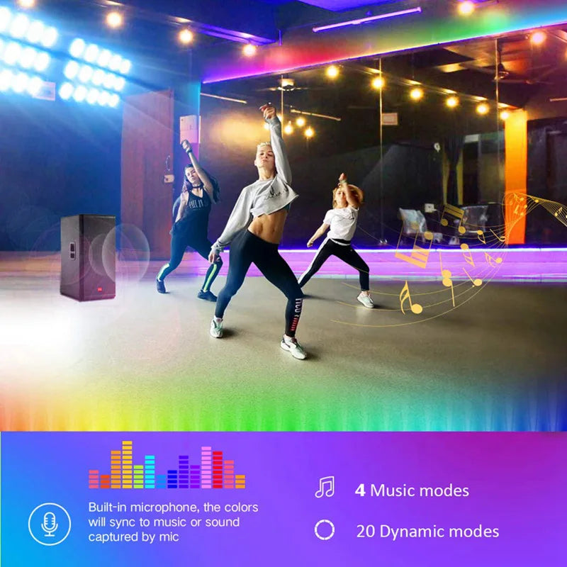 Gaming Lights LED Strips 2M For Monitor TV Backlight Behind Ambient USB Ports SMD 5050 RGB Colorful Music Remote