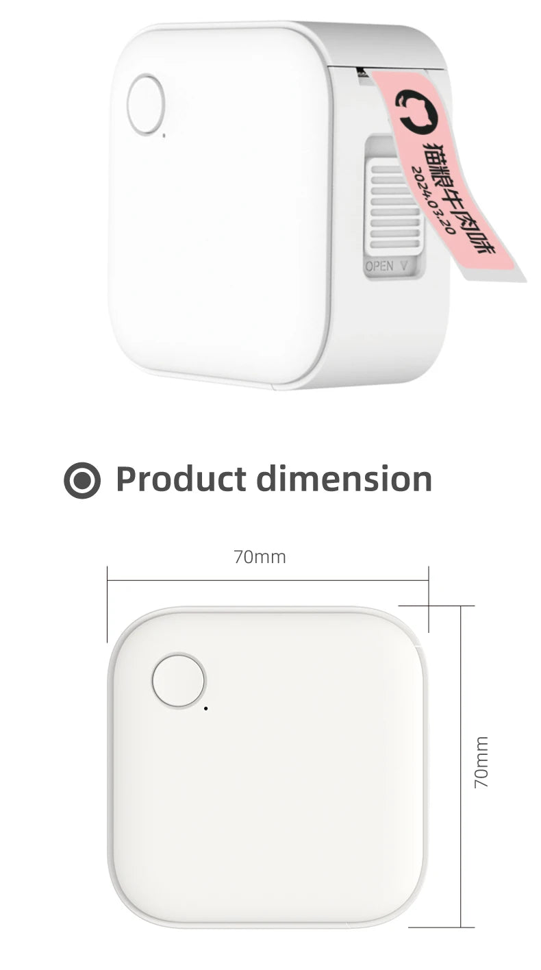 Mini Portable Label Printer Label Maker Machine Small Label Maker Pocket Sticker PrinterFor Home/Office Similar to D110/D11