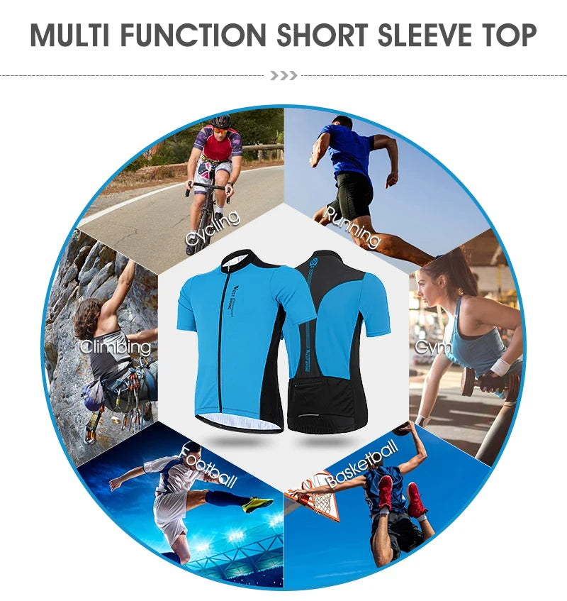 WEST BIKING XS-XXXL Maillot de Ciclismo de Verano Transpirable para Hombre, de Equipo de Competición, Maillot de Bicicleta de Deporte, Camiseta, Ropa, Maillot de Ciclismo de Manga Corta