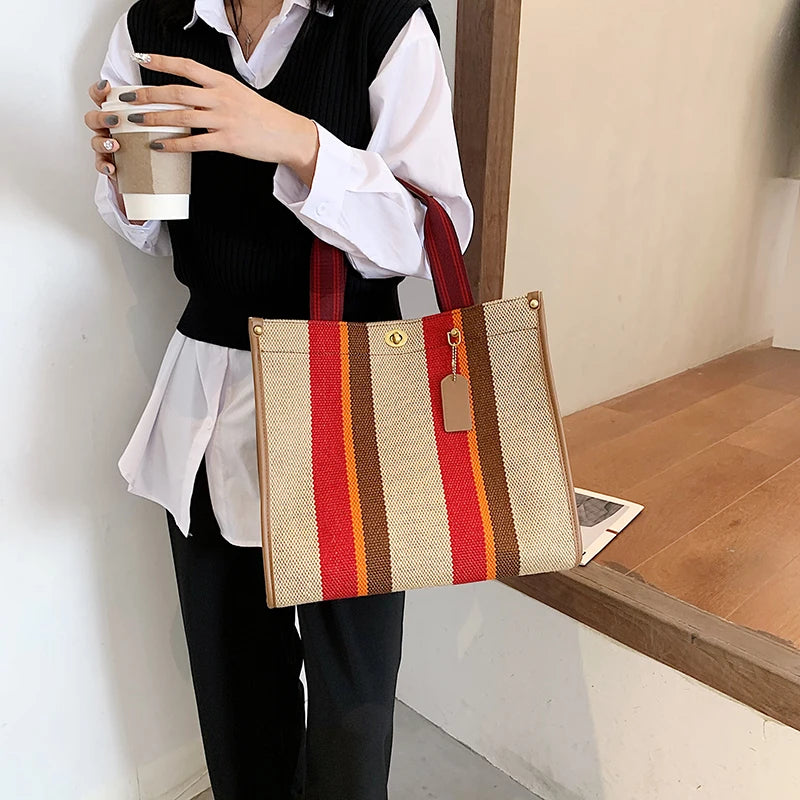 Luxury Women Canvas Handbags High Quality Ladies Large Capacity Purse Shoulder Bag Designer Female Travel Tote Messenger Bags