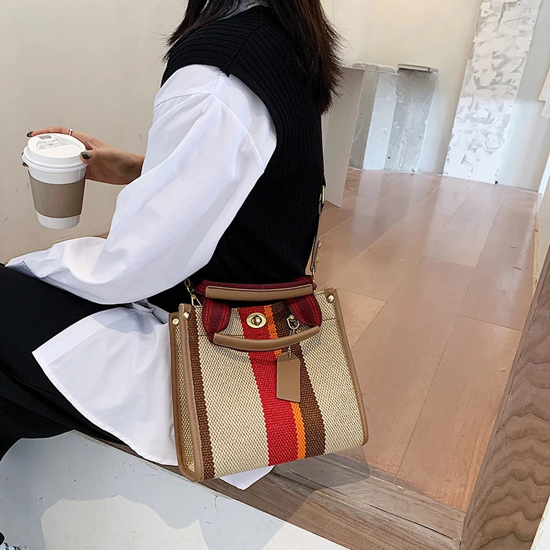 Luxury Women Canvas Handbags High Quality Ladies Large Capacity Purse Shoulder Bag Designer Female Travel Tote Messenger Bags