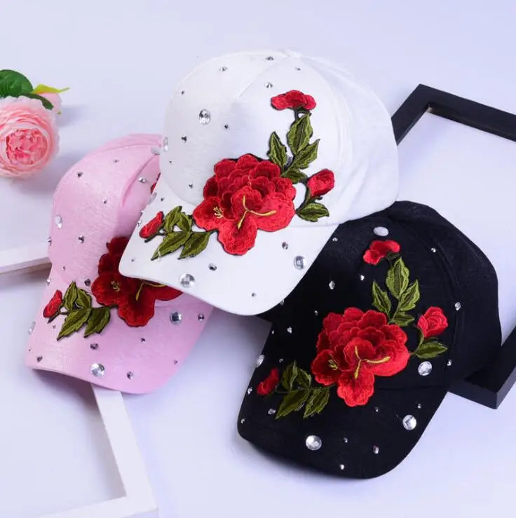 fashion rose hat men women Baseball caps spring summer sun hats for women solid Snapback cap Casual street shot baseball cap