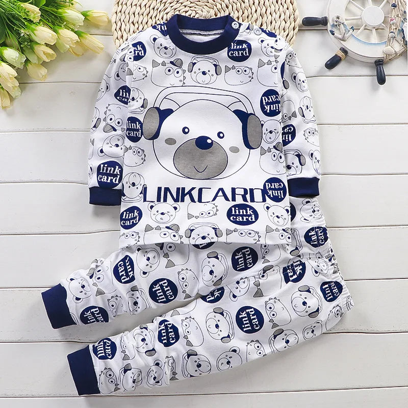 Ropa para niños Conjuntos infantiles Ropa para niños y niñas Algodón Ropa de otoño e invierno Pantalones Pijamas Ropa interior Regalo de Navidad