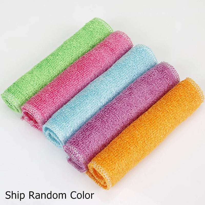 Kitchen Anti-grease Dishcloth Wiping Rag Bamboo Fiber Towel Cleaning Cloth Household Washing Disrag Kitchen Cleaning Towel Wiper