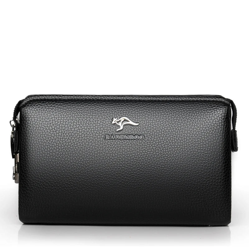 Luxury Brand Men's Wallet Leather Long Wallet  PU Leather Wallet Men Double Zipper Coin Pocket Purse Business Clutch Phone Bag