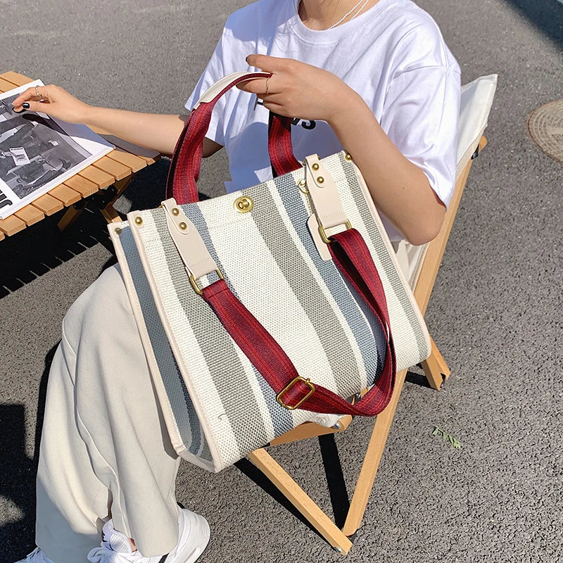 Luxury Women Canvas Handbags High Quality Ladies Large Capacity Purse Shoulder Bag Designer Female Travel Tote Messenger Bags